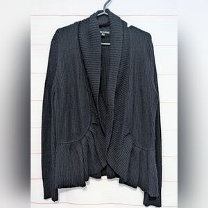 Cable & Gauge Flattering Knit Open Front Cardigan With Ruffle Hem Size XL